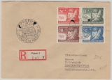 GG, 1941, Mi.- Nr.: 59- 62, als Satzbrief- MiF auf Einschreiben- Fernbrief von Posen nach Berlin