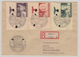 GG, 1941, Mi.- Nr.: 56- 58 (je vom ER), als Satzbrief- MiF auf Einschreiben- Fernbrief von Posen nach Berlin