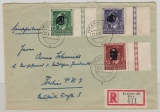 GG, 1944, Mi.- Nr.: 117- 19 (je vom SR), als Satzbrief- MiF auf Einschreiben- Fernbrief von Krakau nach Berlin