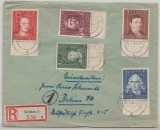 GG, 1944, Mi.- Nr.: 120- 24 (je vom UR!), als Satzbrief- MiF auf Einschreiben- Fernbrief von Krakau nach Berlin