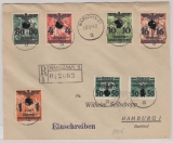 GG, 1940, Mi.- Nr.: 26 u.a., als MiF auf Einschreiben- Fernbrief von Warschau nach Hamburg