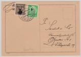 Sudetenland, 1938, Rumburg, Mi.- Nr.: 2 in MiF mit DR, auf Postkarte, von Schluckenau nach Dresden, rs. mit Text