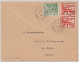 Jersey, 1943, Mi.- Nr.: 3x + 4y (2x) als MiF auf Brief innerhalb Jersey´s