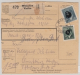 B + M, 1944, Mi.- Nr.: 106 u.a. als MiF auf Paketkarte, für ein Wertpaket von Wlaschim nach Christburg (?)