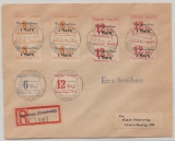 Spremberg Nrn.: 17 + 18 (je 4x) + 10 +12 zus. auf E.- Brief, von Spremberg nach Hamburg