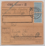 SBZ, Mi.- Nr.: 81X (6x) als MeF vs. + rs. auf Paketkarte, für 1 Paket von Stendal nach Gotha, FA Dr. Jasch, echt... Bedarf