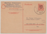 SBZ, Allgem. Ausgaben, 1948, 30 Pfg. Auslands- GS (Mi.- Nr.: P 32 I) gelaufen von Greiz nach New York (USA)