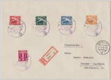 Danzig, 1939, Mi.- Nr.: 255 + 296- 301 (kpl. Satz!) als MiF auf Einschreiben- Fernbrief von Danzig nach Dresden
