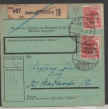 SBZ, Allgem Ausg., Mi.- Nr.: 192 (2x) als reine MeF auf Paketkarte, für ein Paket von Zwickau nach Stadtroda