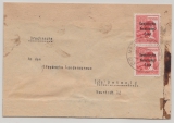 SBZ, Allgem Ausg., Mi.- Nr.: 192 (2x) als MeF auf Drucksachen- Päckchen- Adressaufkleber von Markkleeberg nach Detmold