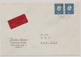 BRD, 1961, Mi.- Nr.: 305 (2x) als horizontales Paar auf Eilboten- Fernbrief, von Nürnberg nach Bad Ems, K.- Befund Schlegel BPP