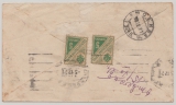 UDSSR, 1921, 5 Kopeken- Sparkassenmarken (?) 2x rs. auf Brief von ... nach ..., als Briefporto verwendet sehr selten!!!