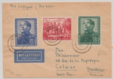 DDR, 1951, Mi.- Nr.: 286- 88, kpl. Satz in MiF auf Lupo- Auslandsbrief von Leipzig nach Frankreich