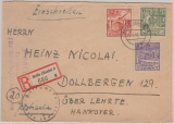 87- 89 A, MiF auf Satzbrief- Einschreiben, von Halle nach Dollbergen