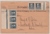 Bayern, 1919, Mi.- Nr.: 110 (3x vom Ur) + 111 (2x) als MiF auf Empfangsbestätigung für eine Postanweisung (!!!) Sehr selten!