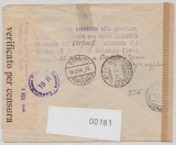 Italien, 1944, 5 Lire als MiF auf Auslands- Expres- Einschreiben von San Dalmazzo nach Berlin, rs. + vs. div. It. + Dt. Zensur