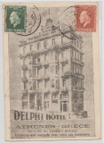 Griechenland, 1940, interessante MiF (vs. + rs. ) auf Auslands- Bildpostkarte von Athen nach Pöhla (D.), rs. + vs. div. gGr.. + Dt. Zensur
