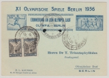 DR, 1936, incomming Mail, griechische MeF auf Olympialauf- Erinnerungskarte von Olympia nach Berlin, hochdekorativ!