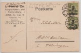 Infla, (28.11.1923), Mi.- Nr.: 333 A P (2x) als MeF auf Postkarte von Jena nach Mülhausen
