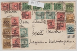 DR, Infla, 1923, wilde MiF und Tapetenfrankatur (rs.), vs. + rs. auf Auslandsbrief von Ottersweier nach Lund (Schweden)