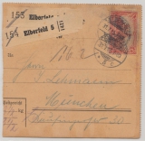 Germania, Mi.- Nr.: 94 A I als EF auf Paketkartenstammteil, für 2 Pakete von Elberfeld nach München