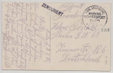 Deutsche Marine- Schiffspost, 1916, Pola (!), Postkarte von Pola nach Berlin, mit Zensurstempel, sehr selten!