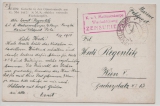 Österreich, K.u.K - Zeit, Marine- Schiffspost, 1918, Pola (!), Postkarte von Pola nach Wien, mit Zensurstempel, sehr selten!