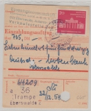 DDR, 1958, Mi.- Nr.: 665 als EF auf Einzahlungsauftrag für einen Betrag in Trampe / Eberswalde, sehr selten!