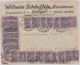DR, Infla, 1923, Mi.- Nr.: 255 (50 x) vs + rs. auf Auslandsbrief vonStuttgart nach Rorschach (CH)