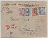 Ungarn, 1923, 850 Korona MiF, auf Auslands- Einschreiben, von Budapest nach Marburg