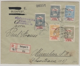 Ungarn, 1915, 35 Filler MiF, auf Auslands- Einschreiben von Budapest nach München, mit Zensur