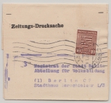 SBZ, Provinz Sachsen, 1946, Mi.- Nr.: 78 als EF (!!!) auf Zeitungs- Streifband von Halle nach Berlin, sehr selten!!!