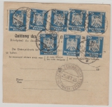 DR, Weimar, 1925, Mi.- Nr.: 358 (10x) vs. + rs., in MeF auf Auslands- Paketkarte für 1 Paket von Köln nach Porto (Portugal)