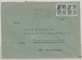 Berlin, 1949, Mi.- Nr.: 35 (2x) als MeF auf Fernbrief von Berlin nach Kleinostheim