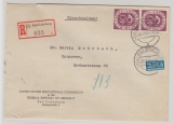 BRD, 1953, Mi.- Nr.: 133 (2x) als MeF auf Einschreiben- Fernbrief von Bad Godesberg nach Hannover