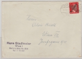 Österreich, 1945, 8 Pfg. (AH)- Überdruck- Wert, gelaufen auf Ortsbrief innerhalb von Wien