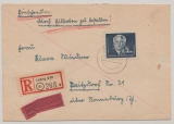 DDR, 1952, Mi.- Nr.: 255 als EF auf Eilboten- Einschreiben- Fernbrief von Leipzig nach Peritzdorf (?) über Ronneburg