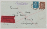 DR / Weimar, 1930, Mi.- Nr.: 416 + 420, als MiF auf Eilboten- Auslandsbrief von Hamburg nach Zürich (CH)