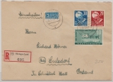 FRZ, Württemberg, 1949, Mi.- Nr.: 49, 51 + 52 als MiF auf Einschreiben- Fernbrief von Öhringen nach Sulzdorf