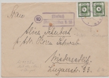SBZ, Ost- Sachsen, 1945, Mi.- Nr.: 43 BIIa (2x) als MiF auf Fernbrief von Limbach nach Niedersedlitz, mit 2 guten Abstempelungen!