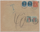 DR, Infla, 1922, Mi.- Nr.: 128 (2x) u.a. als MiF (+ 2 Schweizer Nachportomarke) auf Auslandsbrief von Bad Dürkheim nach Kreuzlingen (CH)