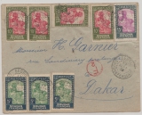 Frz. Soudan, 1939, 90 Ct. MiF (vs. + rs. ) als MiF auf Auslandsbrief von Segou Dakar (Frz. Senegal)