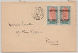Frz. Niger, 1935, 2x 30 Ct.- Überduckwert, als MeF auf Auslandsbrief von Tillabery nach Paris