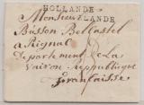 Holland, Auslands- Transite, 1804, Vorphila- Auslandsbrief von Rotterdam nach Pignal (?, Fr.)