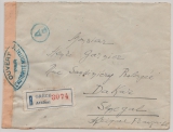 Griechenland, 1940 (?), 3- Farben- MiF rs. auf Auslands- Einschreiben, von Athen nach Dakar (Sengal), mit Militärzensur