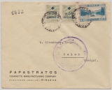 Griechenland, 1938 (?), MiF auf Auslandsbrief, von Piräus nach Dakar (Sengal), mit Zensur
