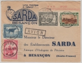 Belgisch Congo, 1939, 8,5 Fr. MiF auf Auslands- Werbe- Luftpostbrief von Luebo nach Besancon (Fr.)
