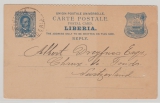 Liberia, ca. 1900, 3 Ct. Antwort- GS, Antwortteil, gelaufen als Auslandskarte von Monrovia nach Chaux- de - Fonds (CH)