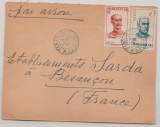Madagaskar, 1950, 7,5 Fr. MiF auf Auslandsbrief von Tananarive nach Besancon (Fr.)