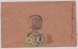 Indien, 1951 (?), 1 A.- EF + 6 Ct. Malaya Nachportomarken auf Auslandsbrief von De...kottai nach Kualalumpur (Malaisia)